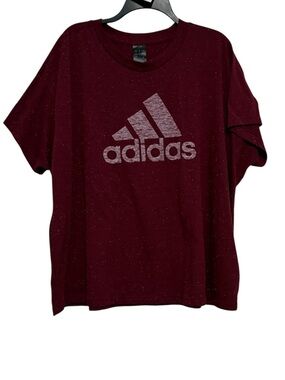 Adidas Burgundy Speckled Tee